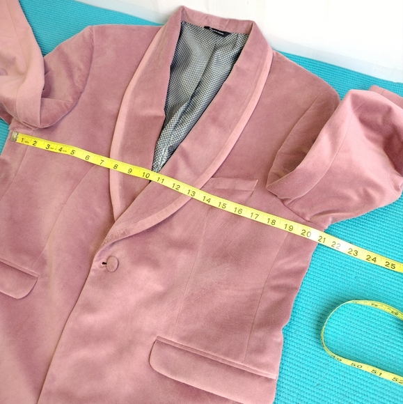Allure Men Dusty Rose Pink Velvet Slim Fit Jacket Size 40S/0 - Picture 7 of 16